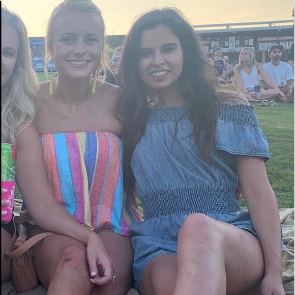 COPY - Free people off the shoulder jean romper - Picture 2 of 3